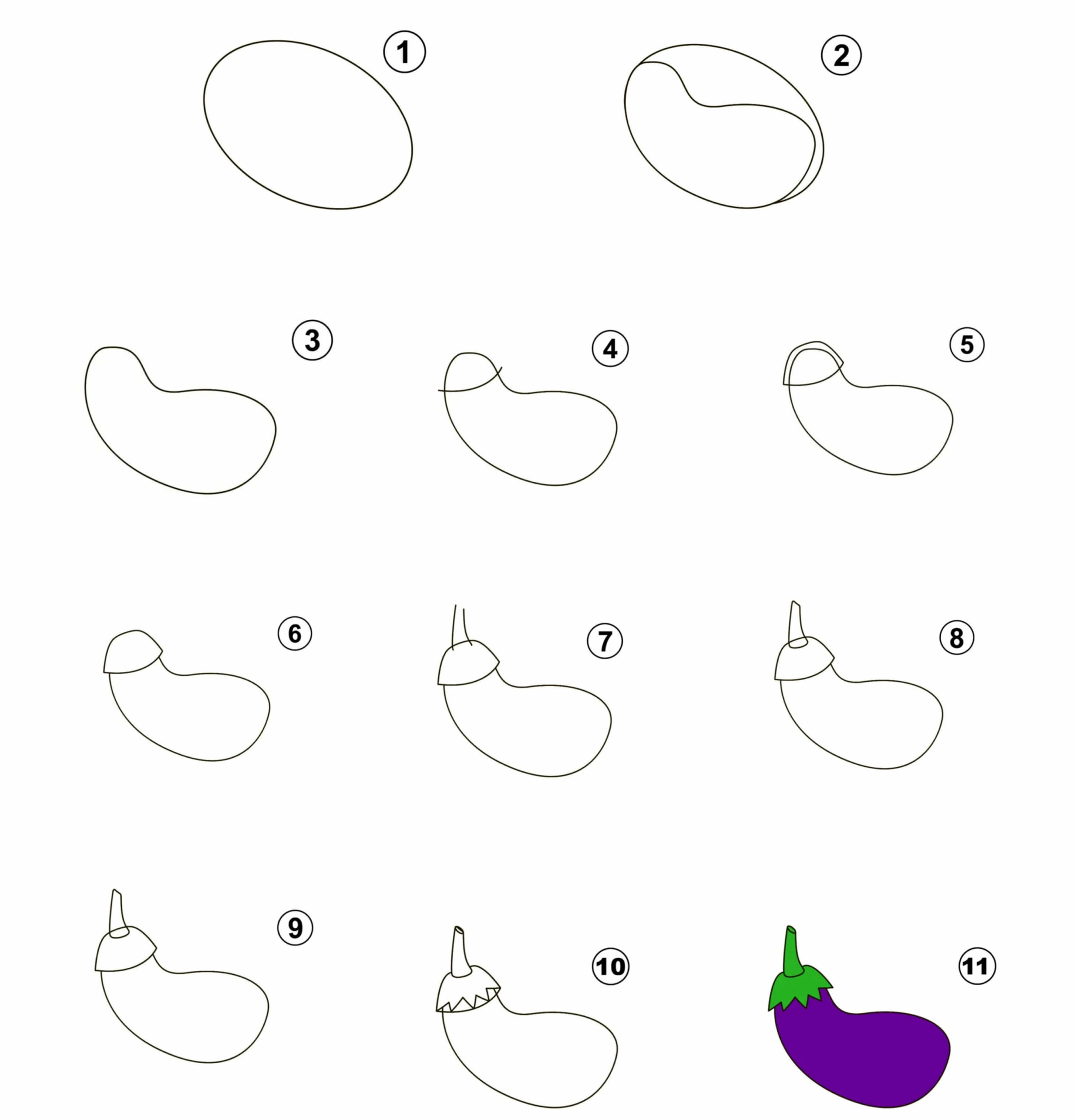 How to draw Eggplant idea (8)