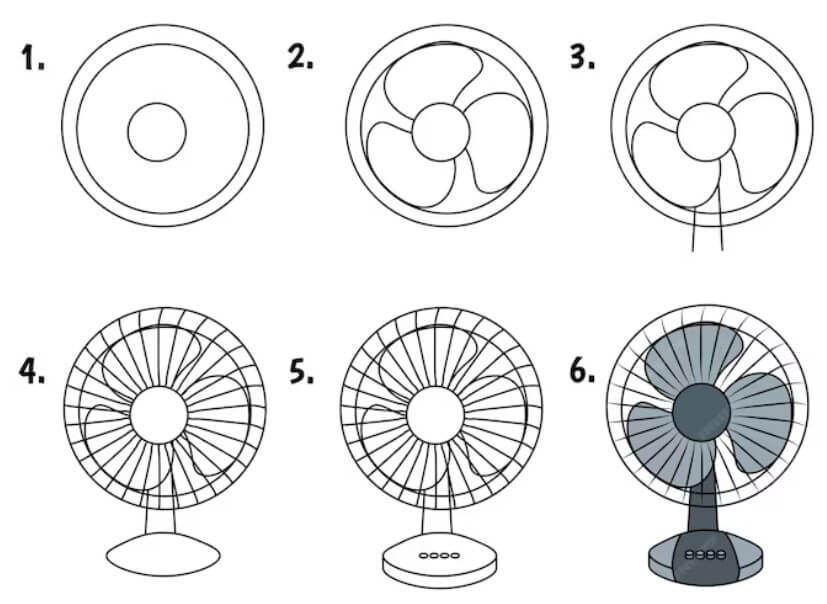 How to draw Fan idea (10)