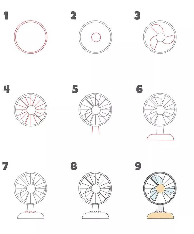 How to draw Fan idea (3)