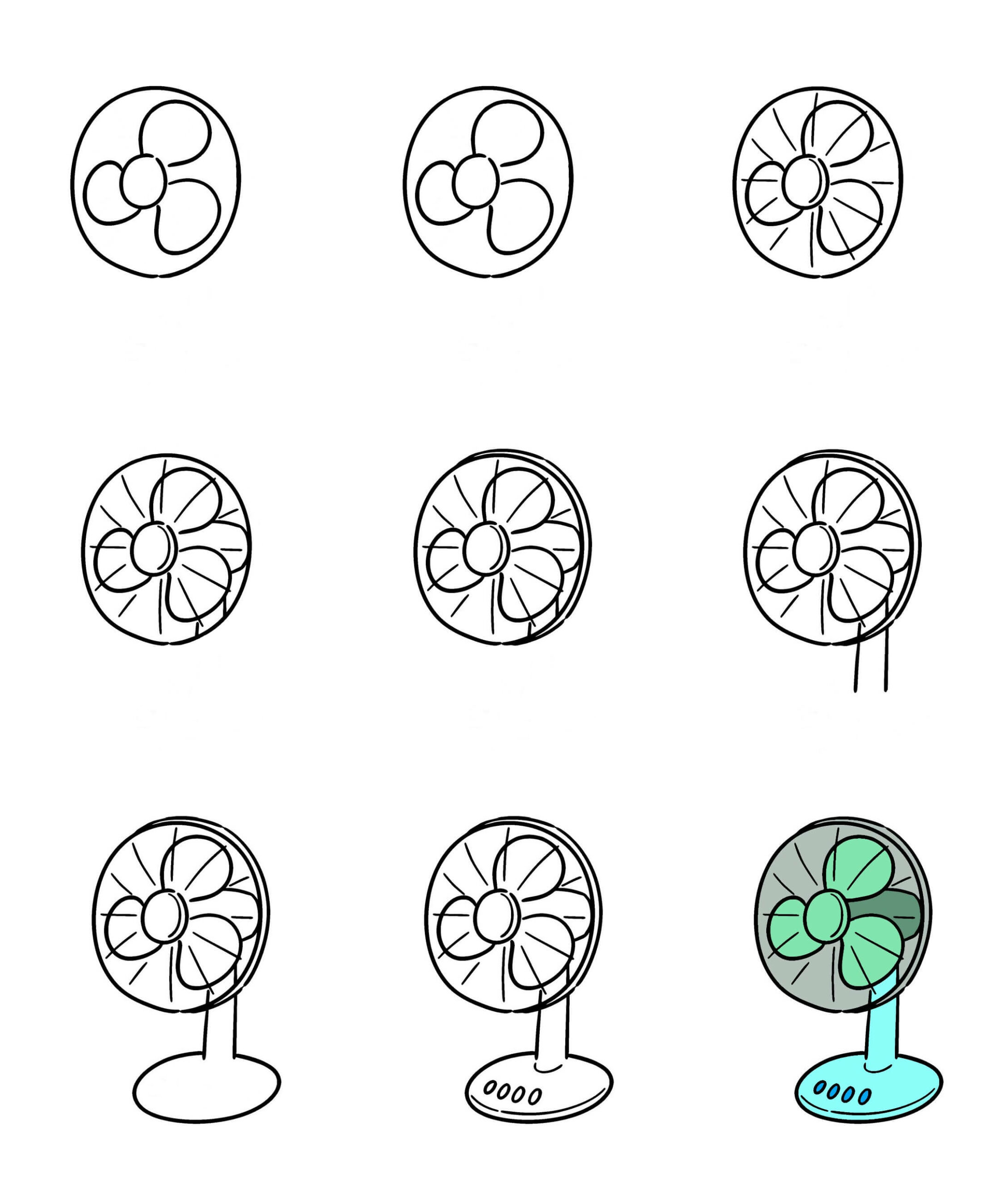 How to draw Fan idea (4)