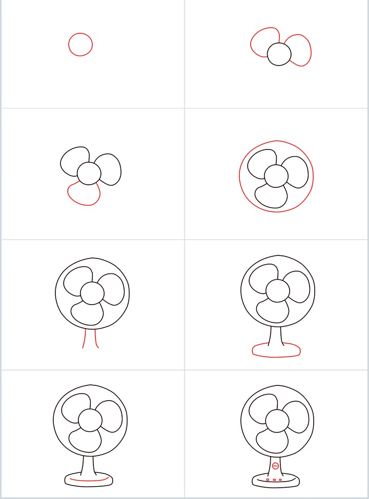 How to draw Fan simple (2)