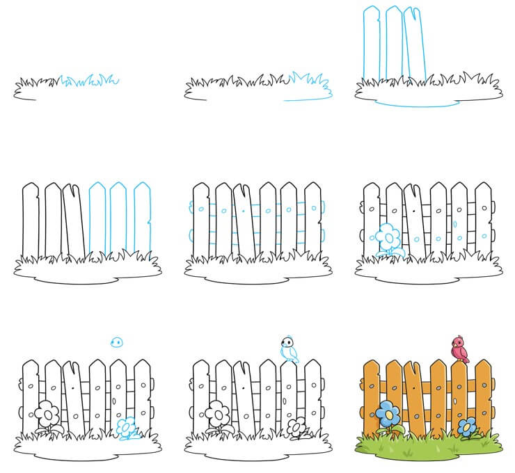 How to draw Fence idea (11)