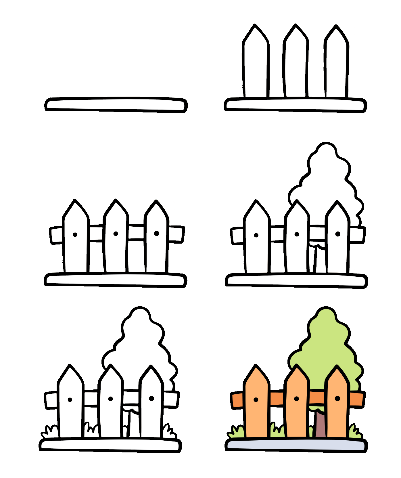 How to draw Fence idea (14)