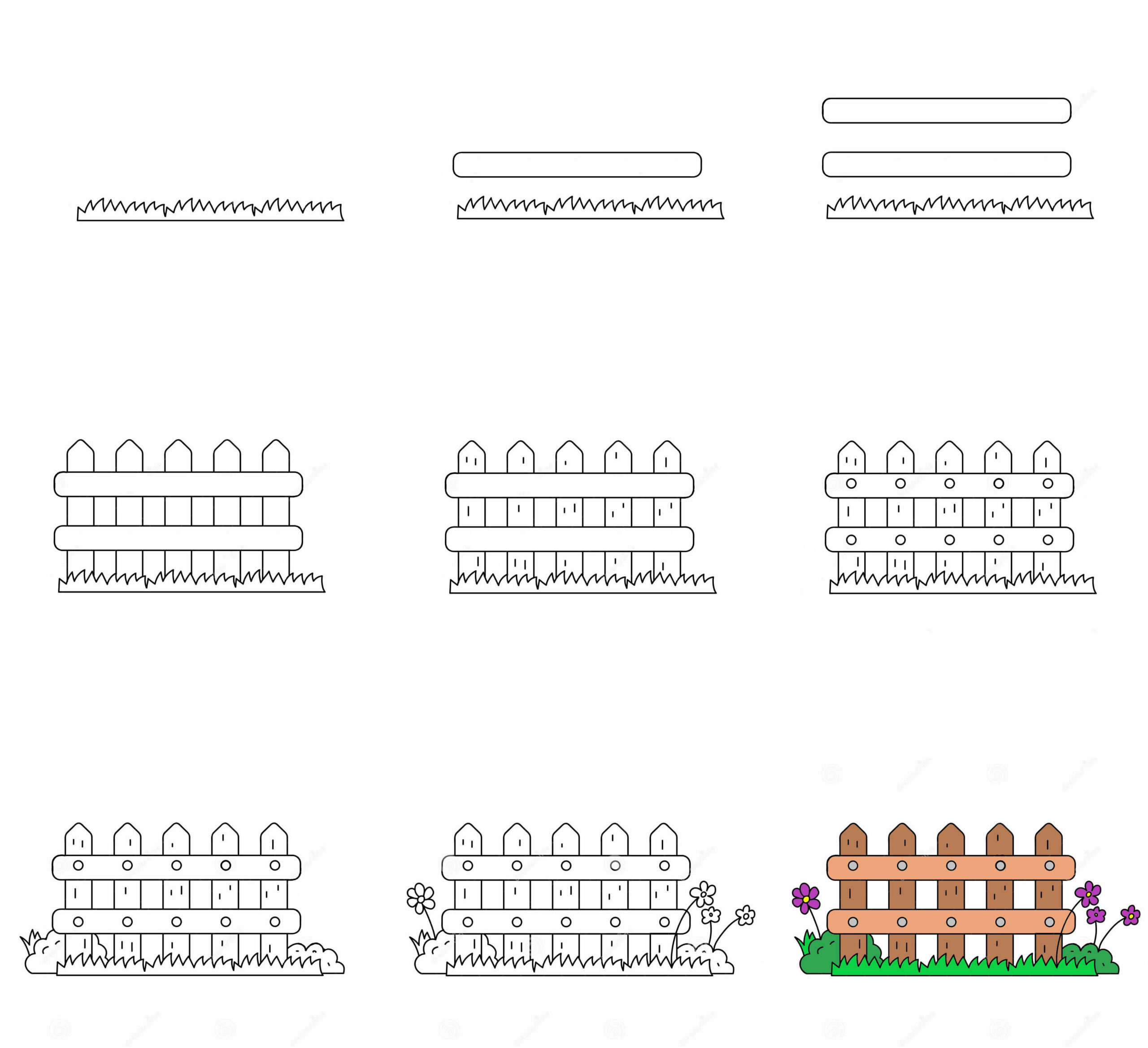 How to draw Fence idea (17)