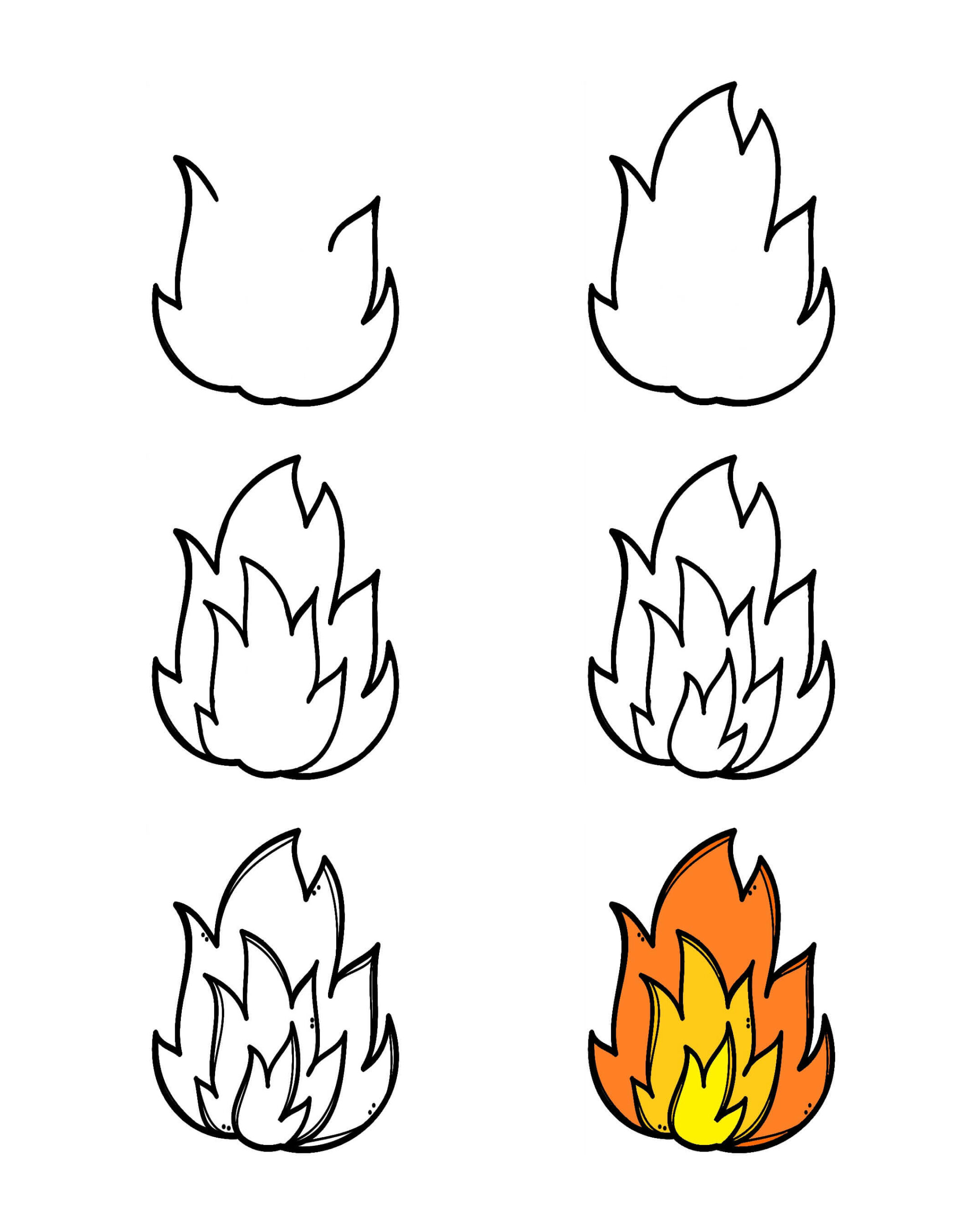 How to draw Flame idea (1)