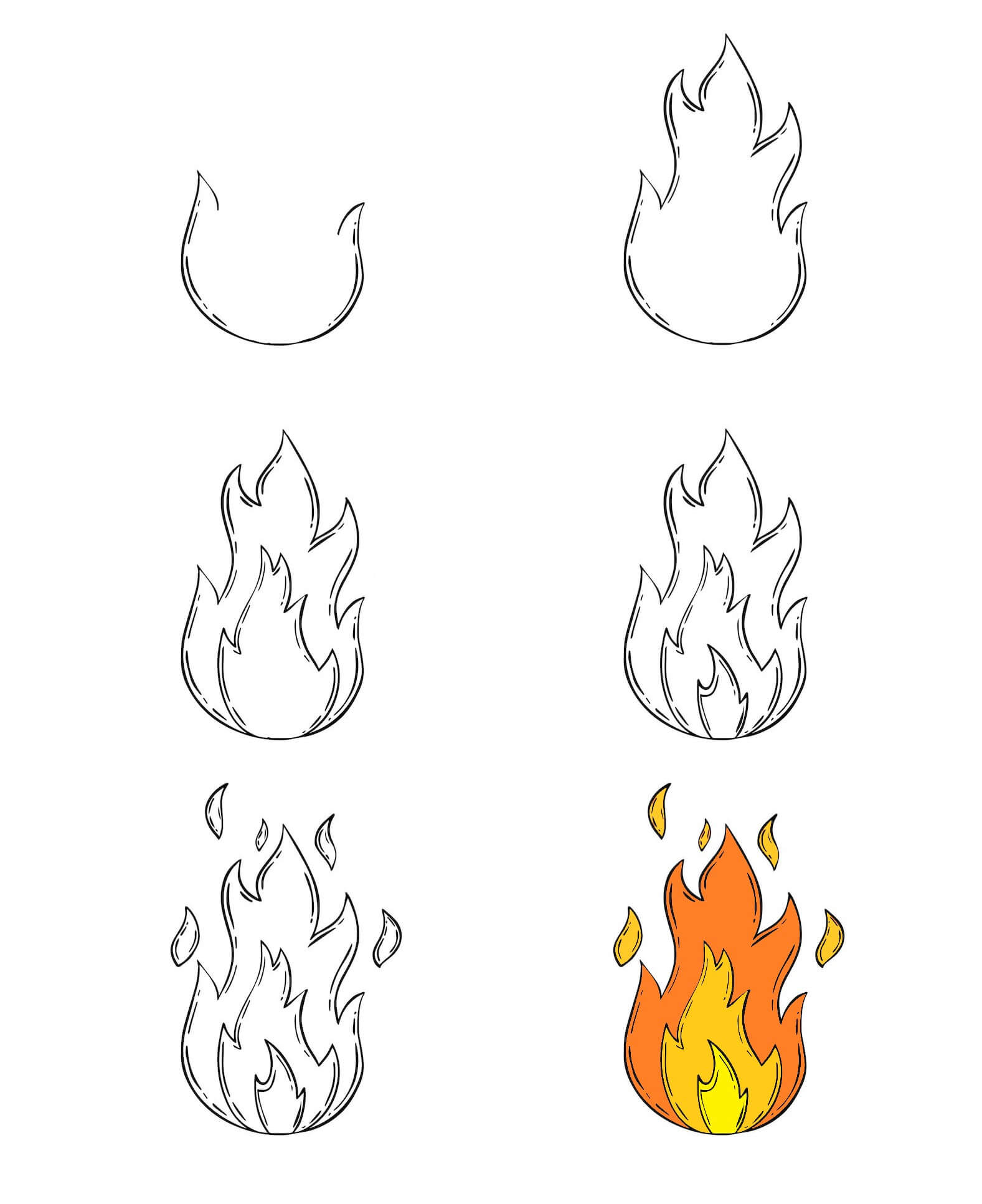 How to draw Flame idea (2)