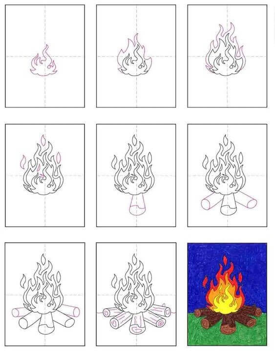 How to draw Flame idea (23)