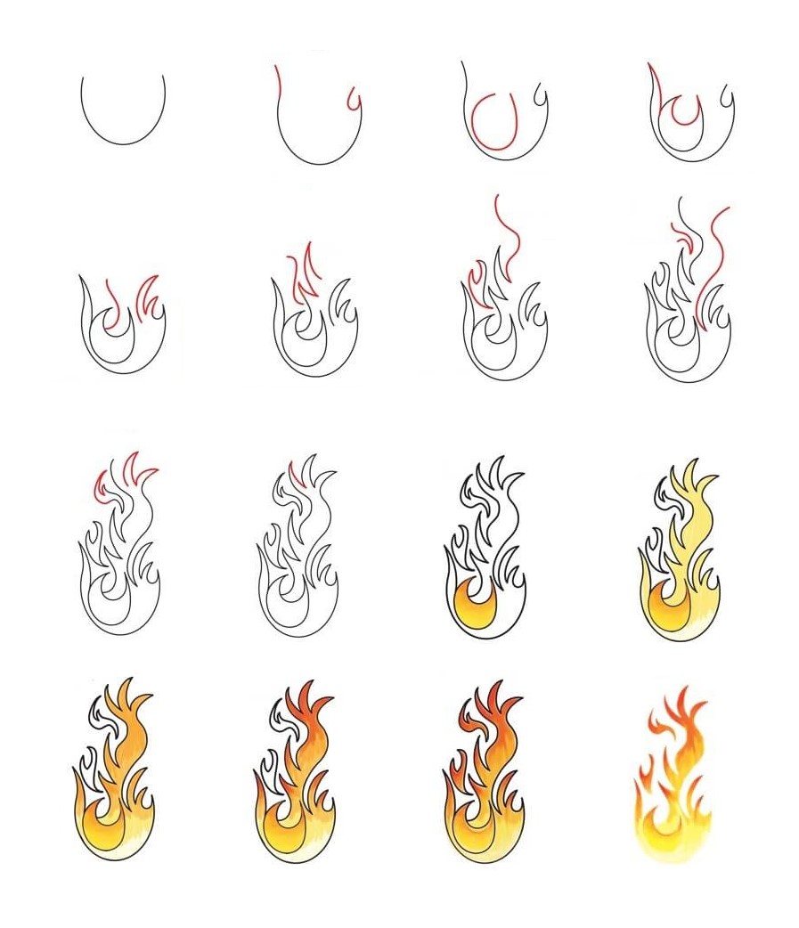 How to draw Flame idea (29)