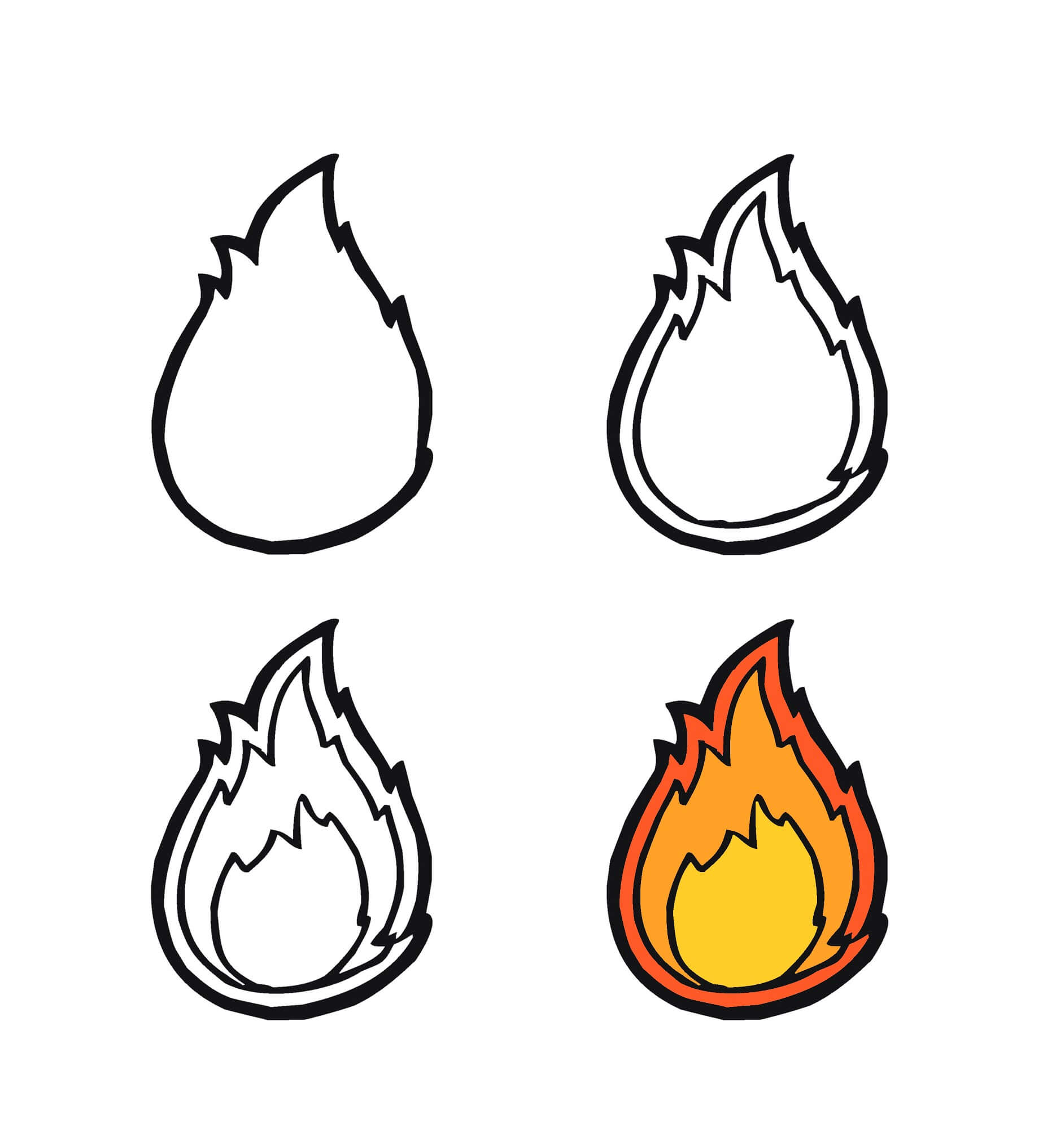 How to draw Flame idea (3)