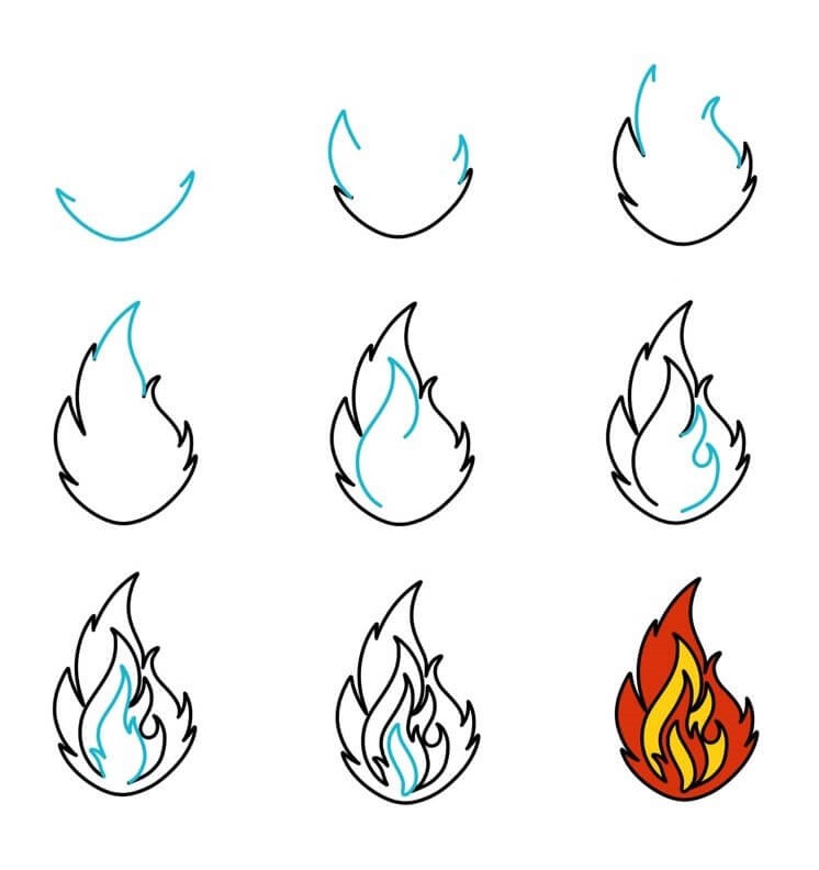 How to draw Flame idea (34)