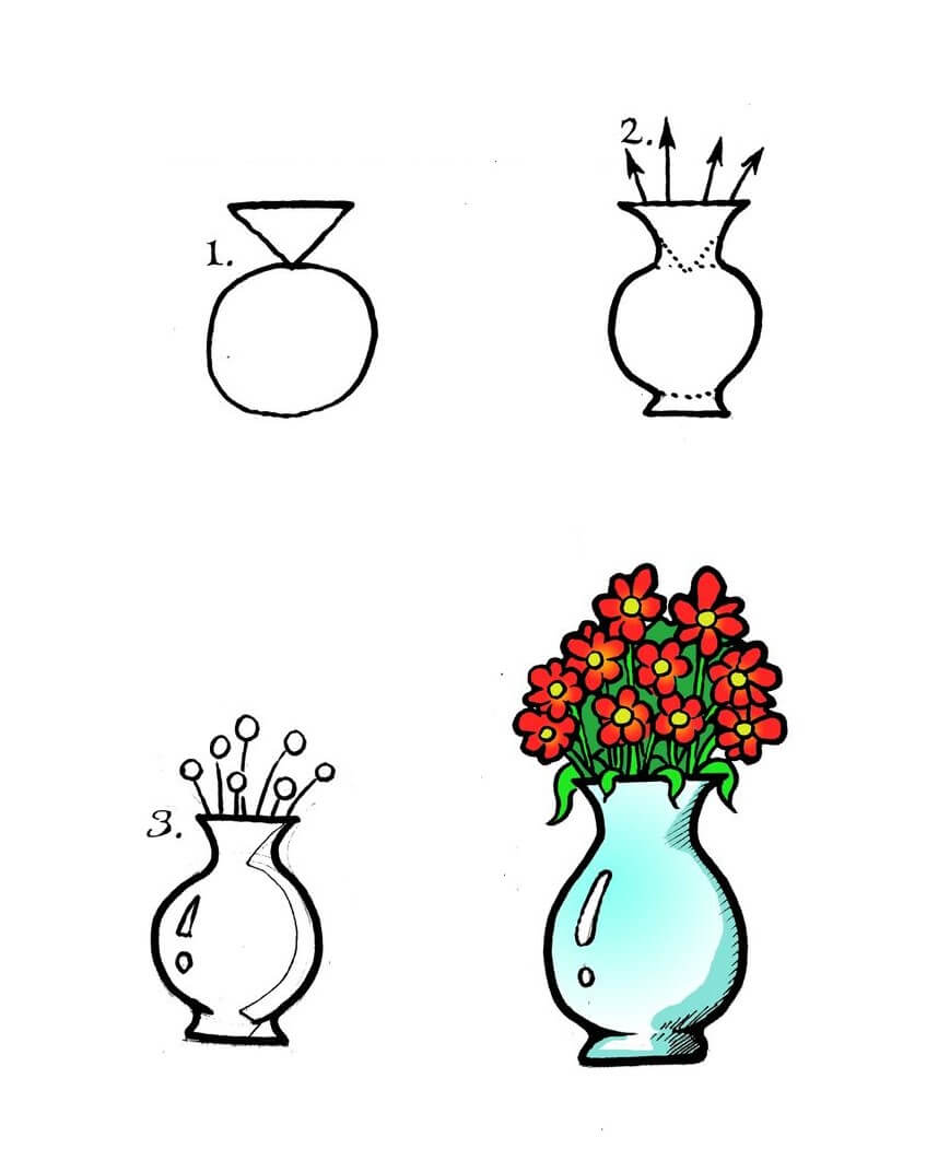 How to draw Flower vase idea (11)