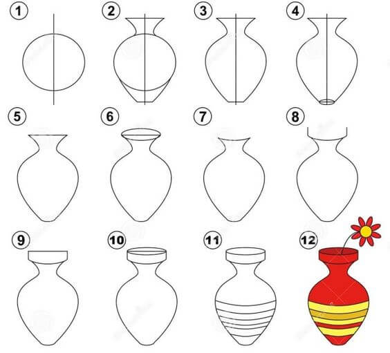 How to draw Flower vase idea (12)