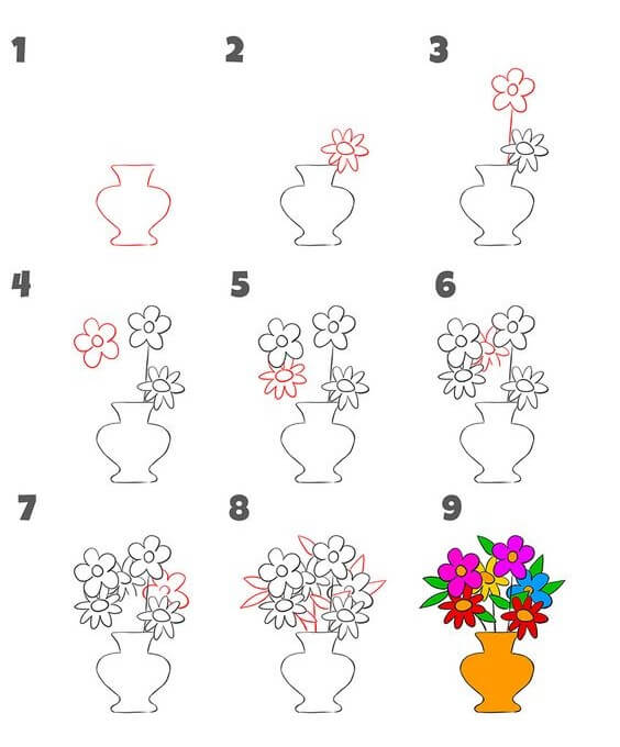 Flower vase idea (13) Drawing Ideas