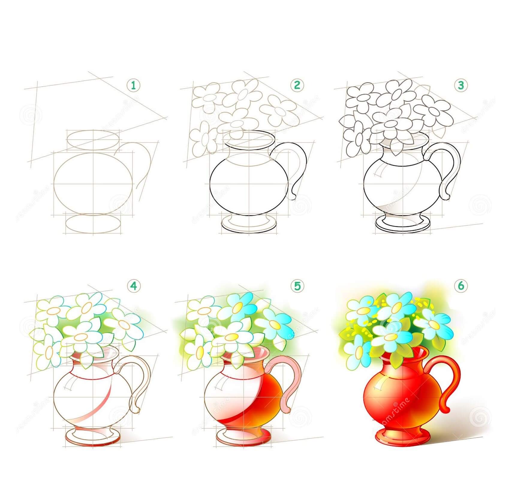 How to draw Flower vase idea (15)