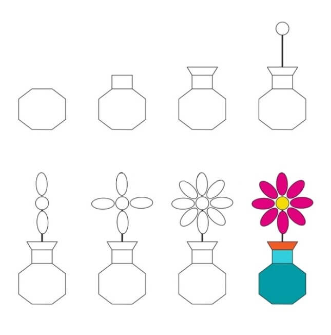 How to draw Flower vase idea (16)