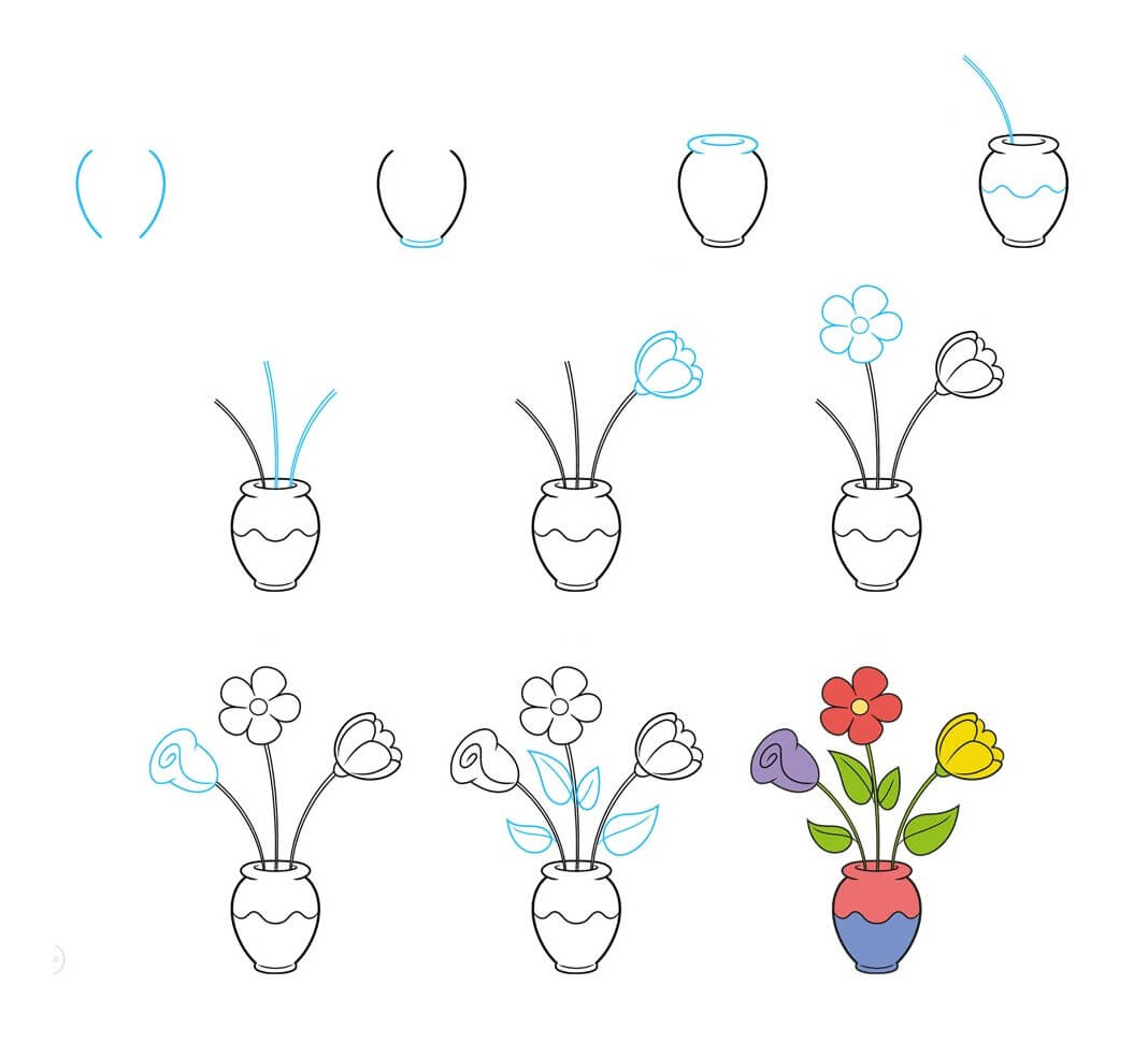 How to draw Flower vase idea (17)