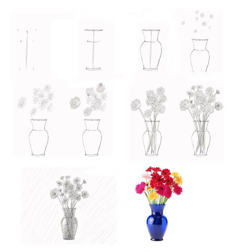 Flower vase idea (19) Drawing Ideas