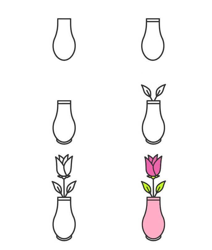 How to draw Flower vase idea (2)