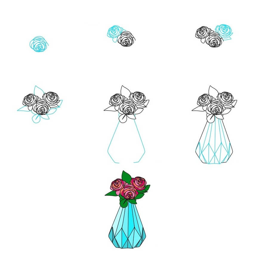 How to draw Flower vase idea (21)