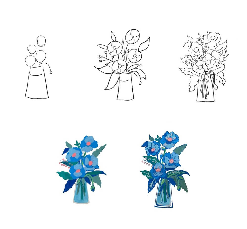 How to draw Flower vase idea (23)