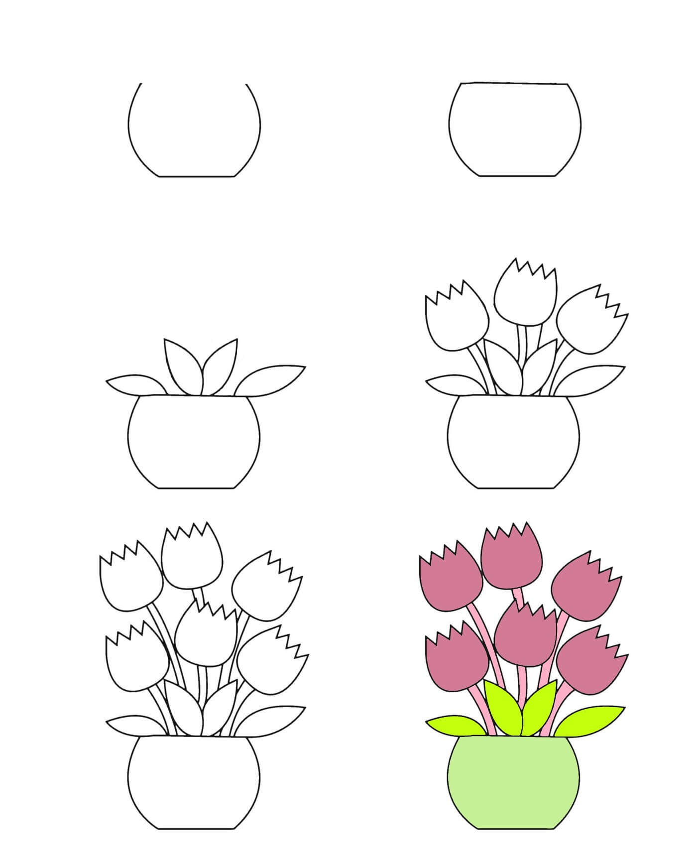 How to draw Flower vase idea (7)