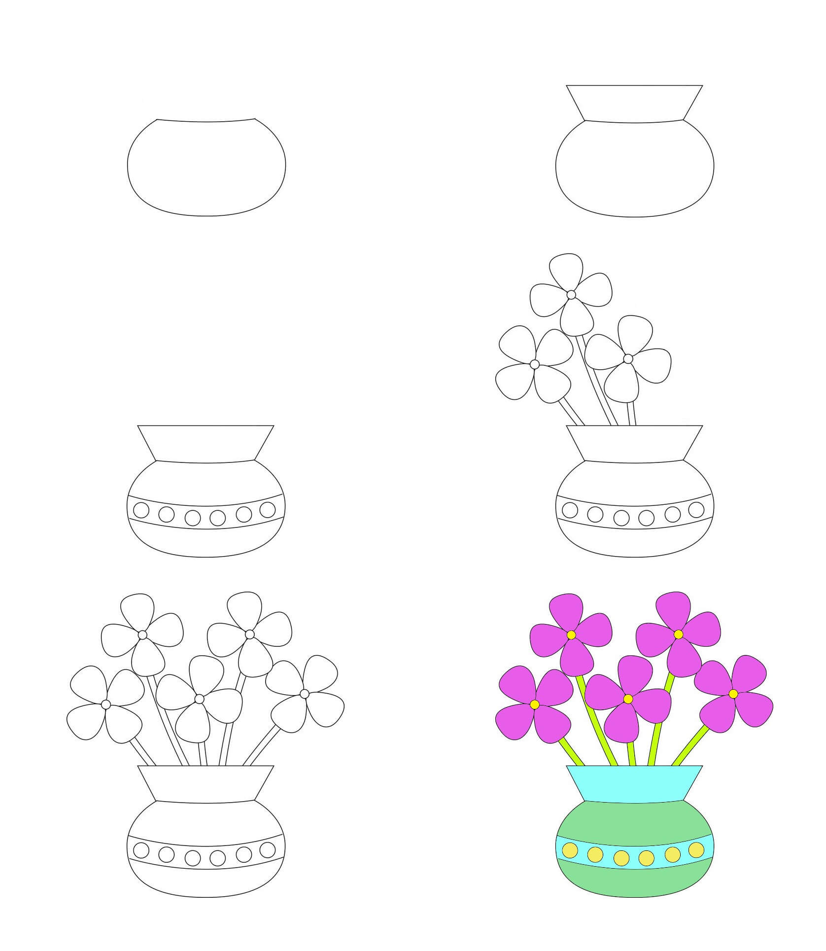 How to draw Flower vase idea (8)