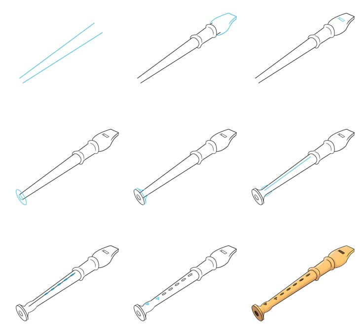 How to draw Flute idea (13)