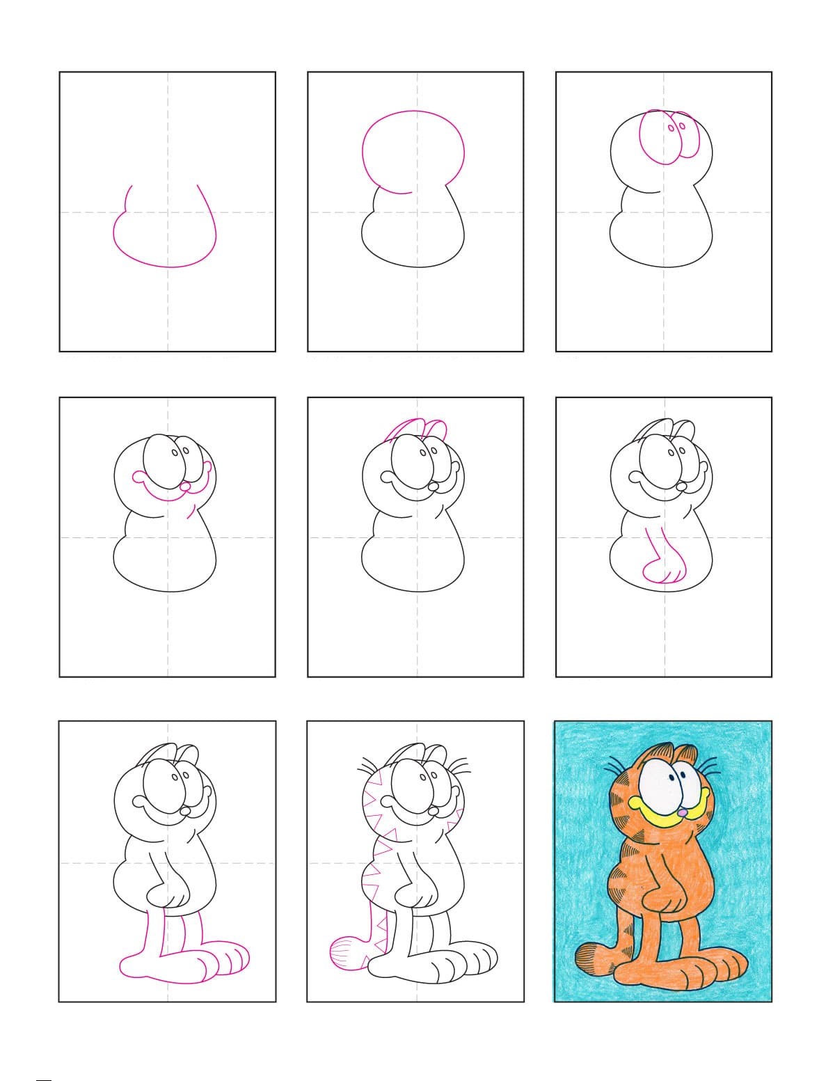 How to draw Garfield idea (11)