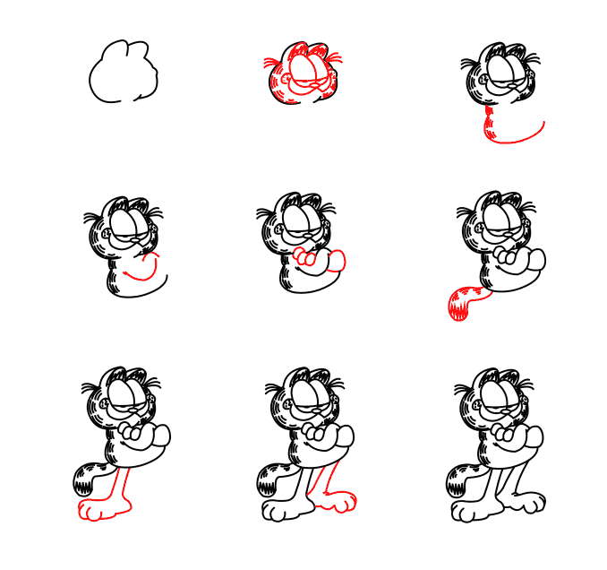 How to draw Garfield simple (1)