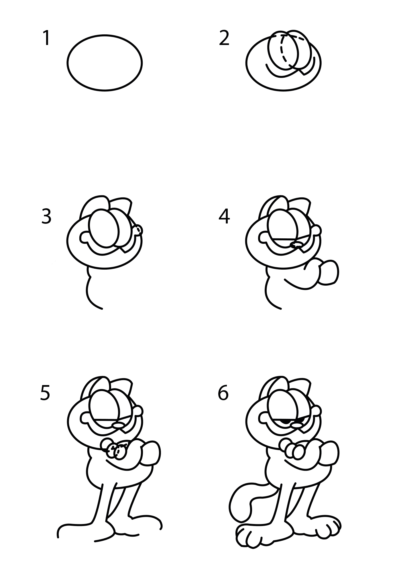 Garfield simple (2) Drawing Ideas