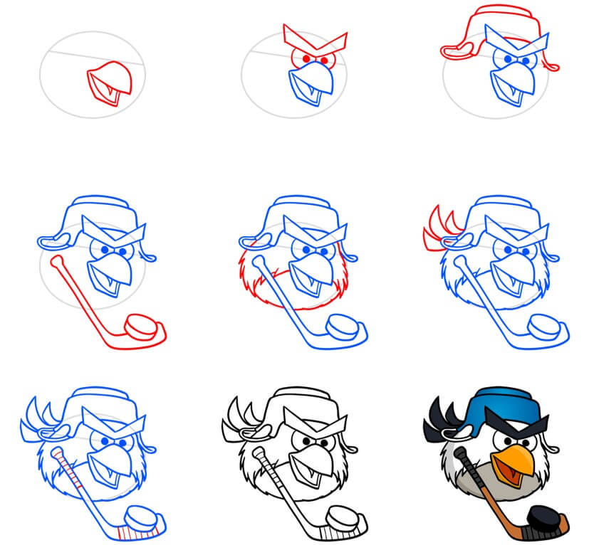 Hockey Bird Drawing Ideas