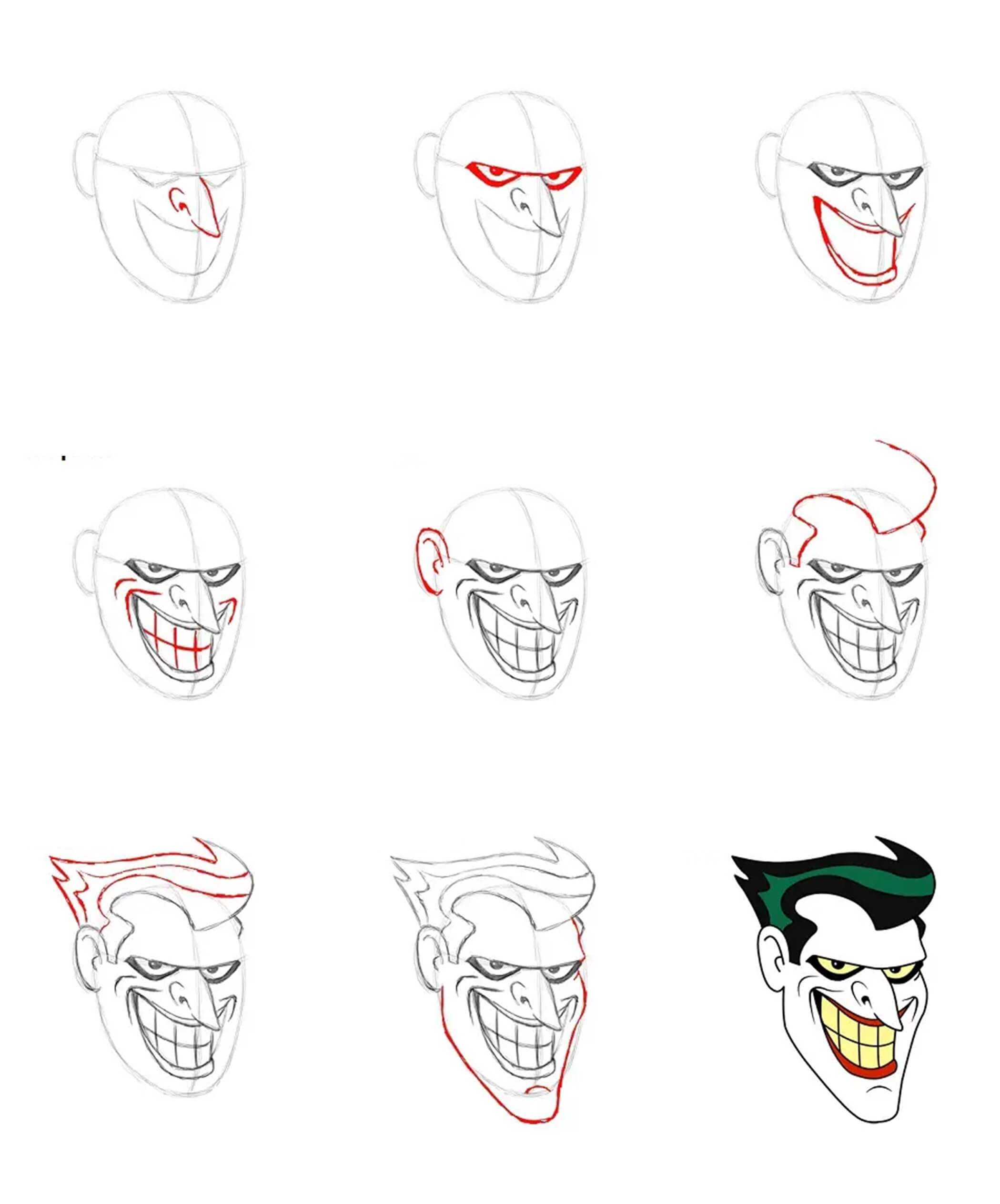 Joker head Drawing Ideas