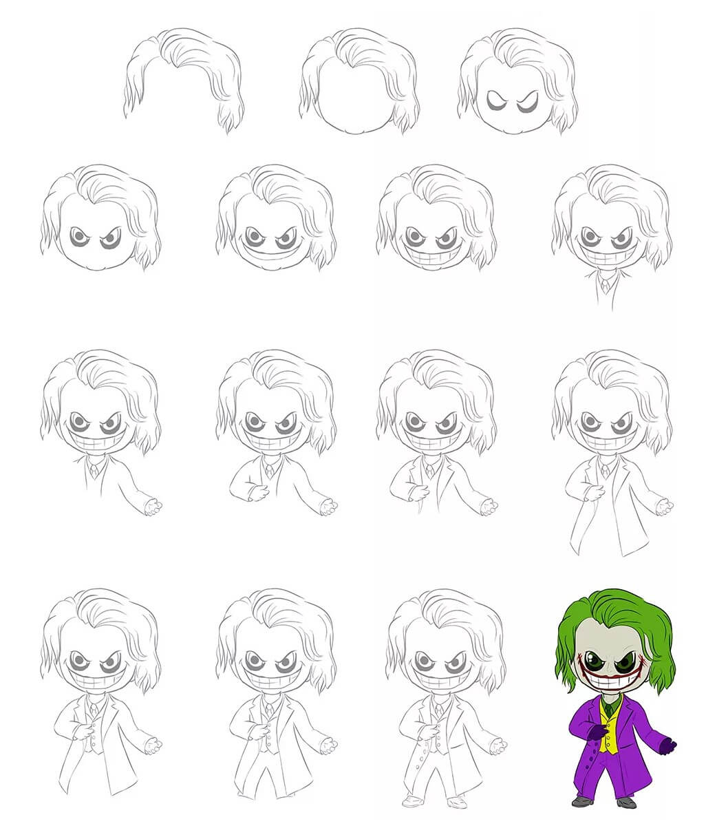 How to draw Joker idea (1)