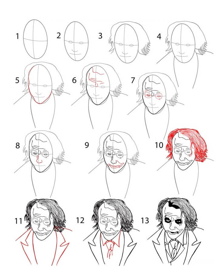 How to draw Joker idea (27)