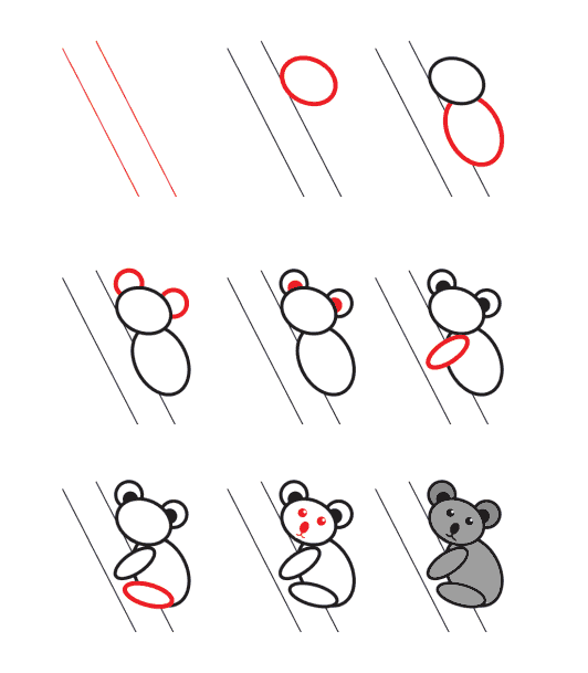 How to draw Koala for kids