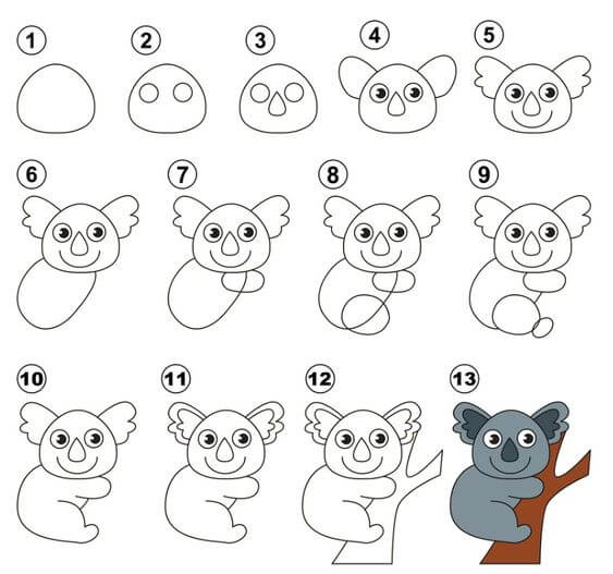 How to draw Koala idea (16)