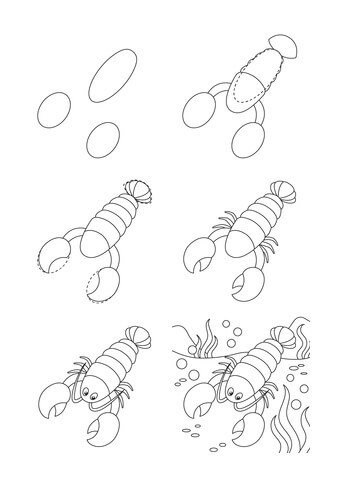 How to draw Lobster idea (8)