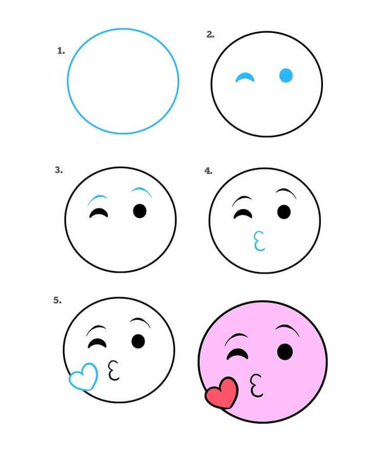 Love kiss emoji (2) Drawing Ideas