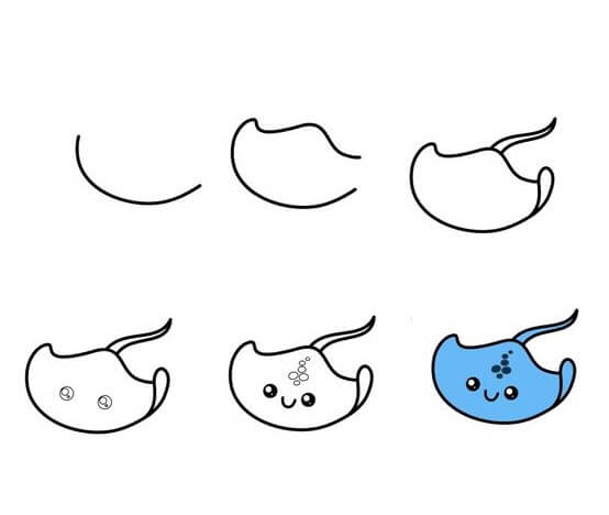 How to draw Manta ray idea (1)