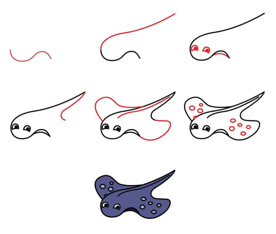 How to draw Manta ray idea (13)