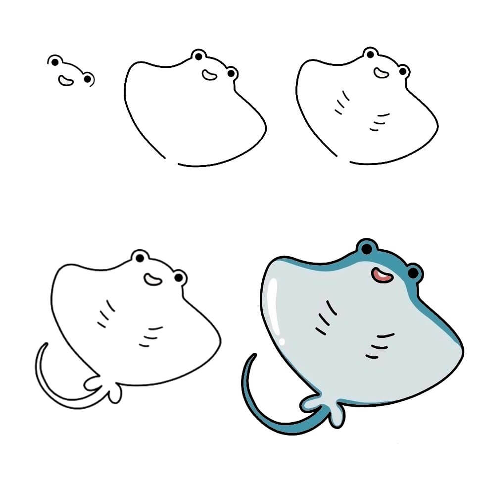 How to draw Manta ray idea (2)