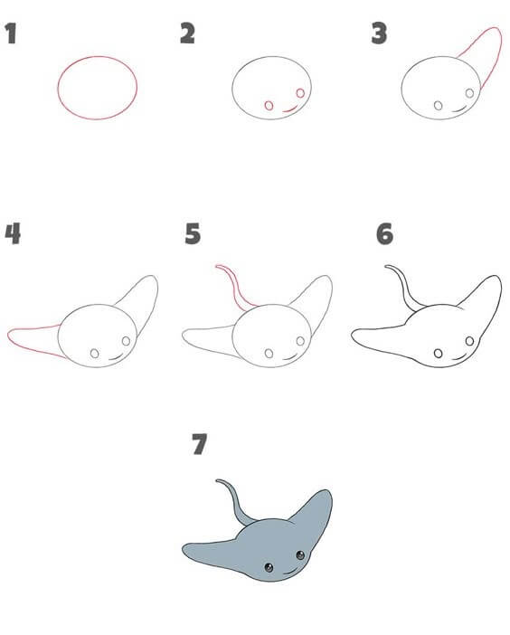 How to draw Manta ray idea (4)