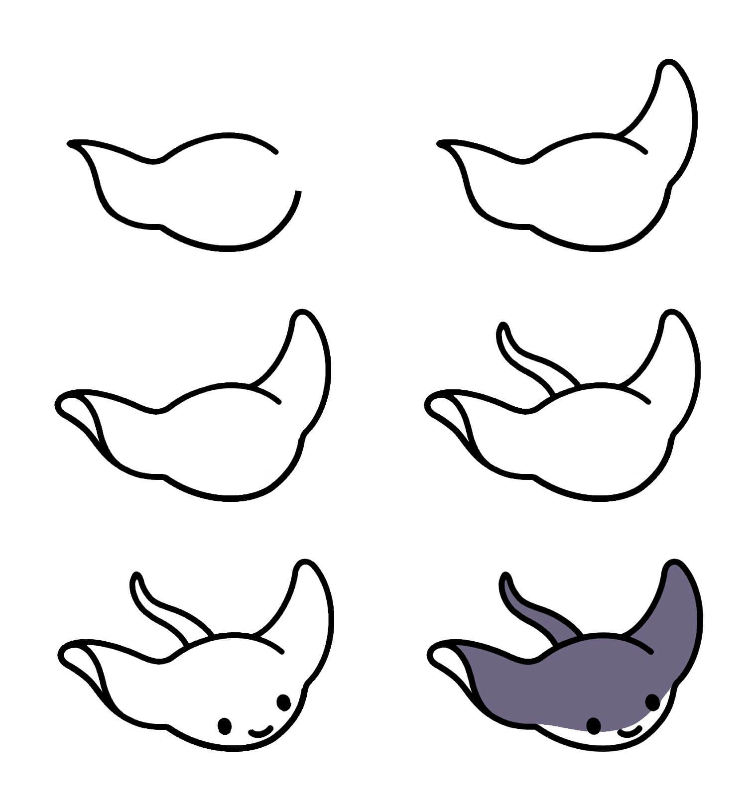 How to draw Manta ray idea (7)