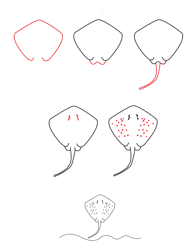 How to draw Manta ray simple