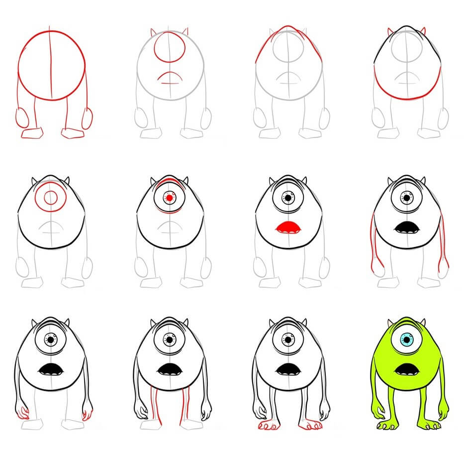 Mike Wazowski idea (11) Drawing Ideas