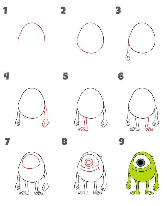 Mike Wazowski idea (4) Drawing Ideas