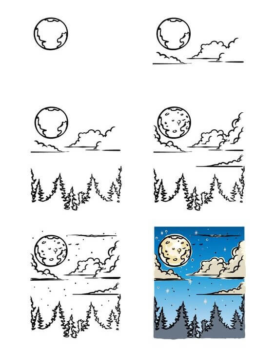 How to draw Night Sky ideas (2)