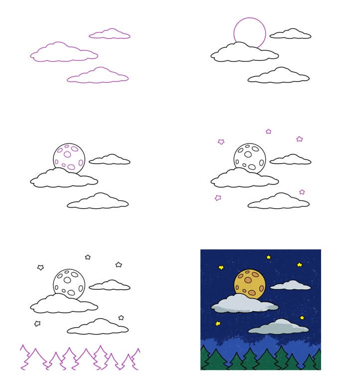 How to draw Night Sky ideas (7)