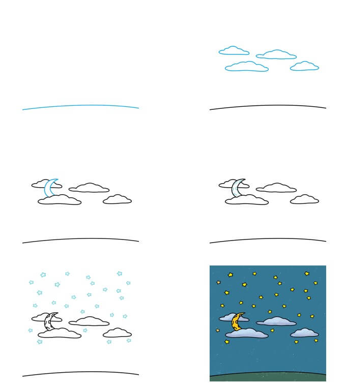 Night Sky ideas (8) Drawing Ideas