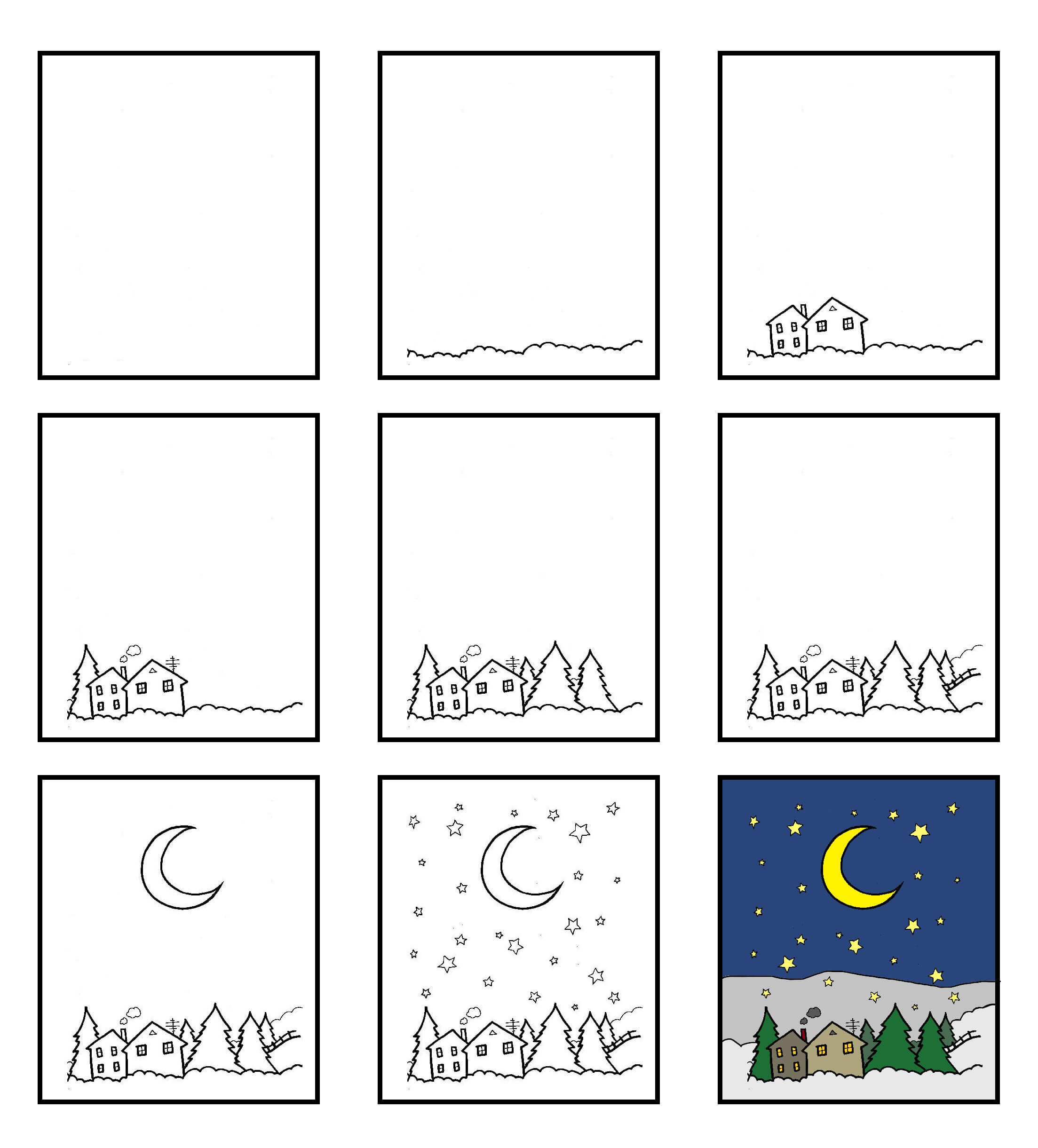 How to draw Night Sky ideas (9)